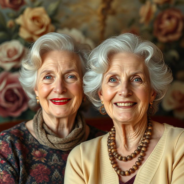 two attractive Caucasian women in their seventies, exuding confidence and grace