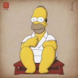 Chinese style interpretation of Homer Simpson