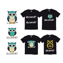 A series of attractive and cute t-shirt designs for a class called "id