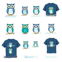 A series of attractive and cute t-shirt designs for a class called "id