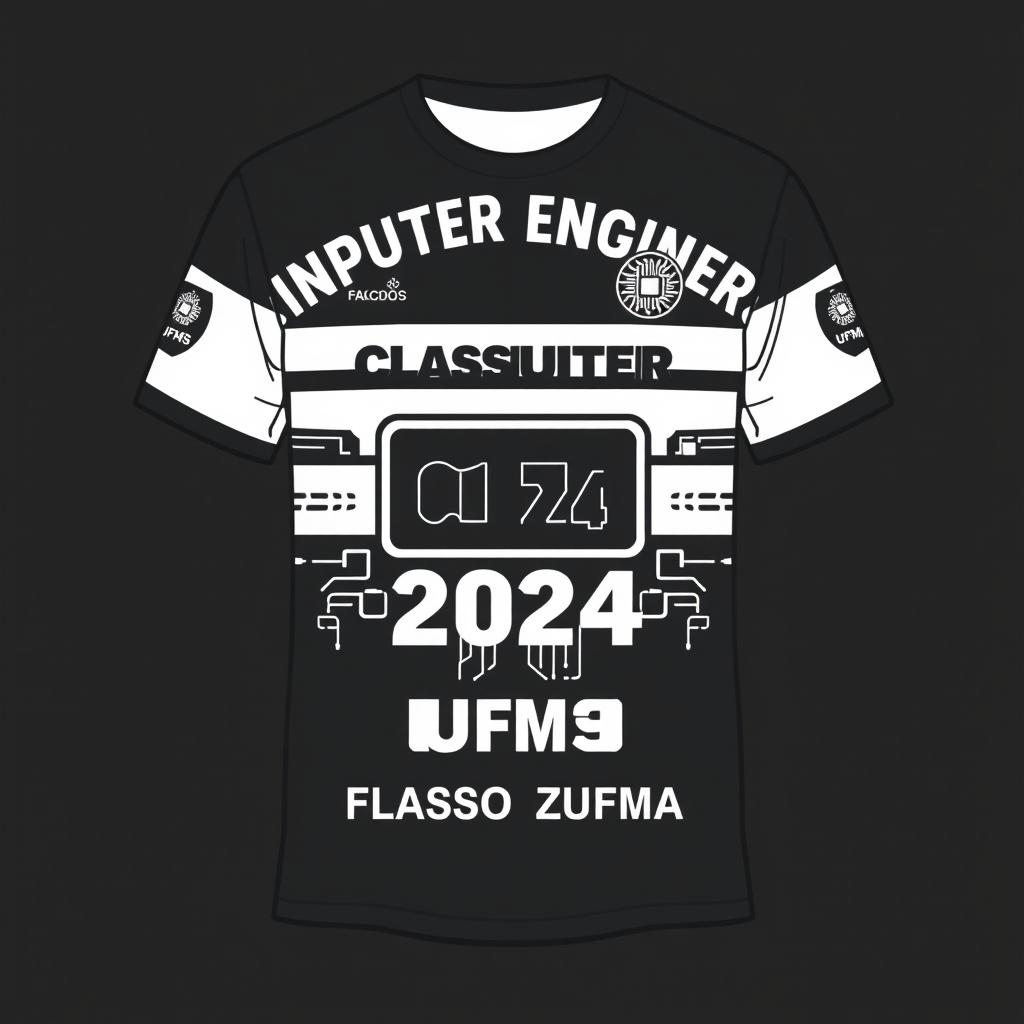 T-shirt design for the Computer Engineering class of 2024 at UFMS