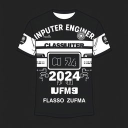 T-shirt design for the Computer Engineering class of 2024 at UFMS