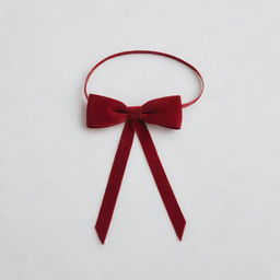 A simple, elegant bow made of red velvet ribbon