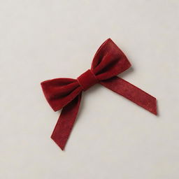 A simple, elegant bow made of red velvet ribbon