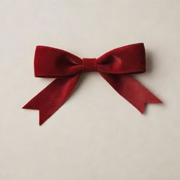 A simple, elegant bow made of red velvet ribbon