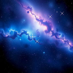 A captivating digital art piece of a mesmerizing starry night sky, filled with twinkling stars, nebulae, and distant galaxies, perfect as a backdrop for a space-themed logo