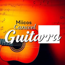 Miniatura atractiva para un video que introduce tu canal de música con guitarra, con espacio para incluir una foto tuya