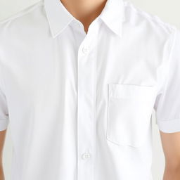 A white short-sleeved shirt with a single pocket