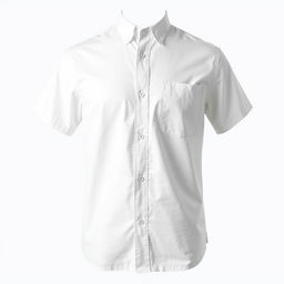 A white short-sleeved shirt with a single pocket