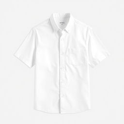 A white short-sleeved shirt with a single pocket