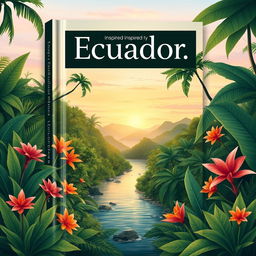 A natural and relaxing book cover, featuring a serene landscape inspired by Ecuador