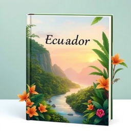 A natural and relaxing book cover, featuring a serene landscape inspired by Ecuador