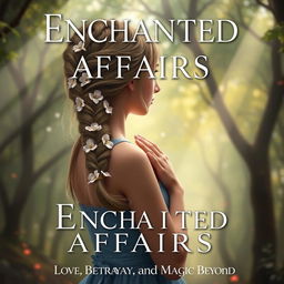 A book cover design for 'Enchanted Affairs: Love, Betrayal, and Magic Beyond'