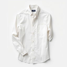 A beautiful white shirt, elegantly designed with a modern fit, showcasing its crisp texture and impeccable tailoring