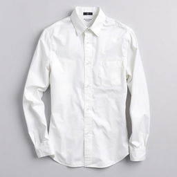 A beautiful white shirt, elegantly designed with a modern fit, showcasing its crisp texture and impeccable tailoring