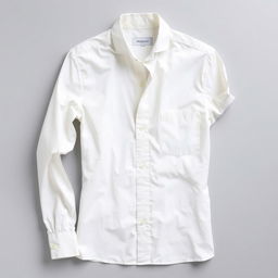 A beautiful white shirt, elegantly designed with a modern fit, showcasing its crisp texture and impeccable tailoring