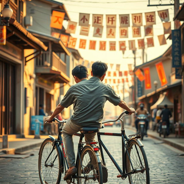 A visually captivating scene set in a northern county town of China in the 1990s