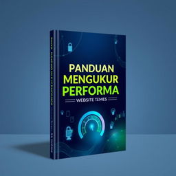 A book cover design for 'Panduan Mengukur Performa Website'