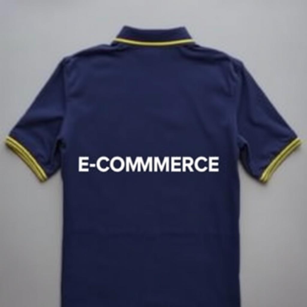 A navy blue polo shirt with a subtle, elegant design