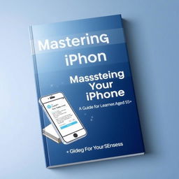 A modern and elegant ebook cover for a book titled 'Mastering Your iPhone with ChatGPT: A Guide for Learners Aged 55+'