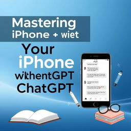 A modern and elegant ebook cover for a book titled 'Mastering Your iPhone with ChatGPT: A Guide for Learners Aged 55+'