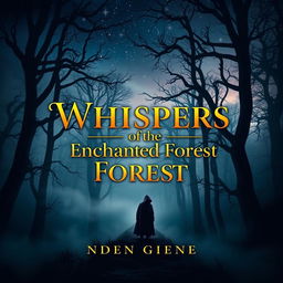 A captivating ebook cover design featuring a mysterious forest with mist weaving through ancient, towering trees