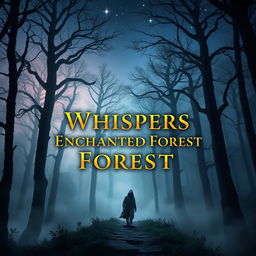 A captivating ebook cover design featuring a mysterious forest with mist weaving through ancient, towering trees