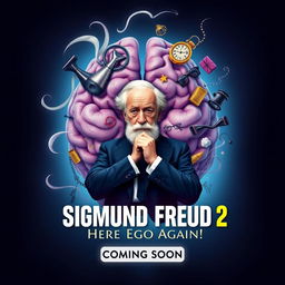 A creative and eye-catching poster for the movie "Sigmund Freud 2: Here Ego Again!"