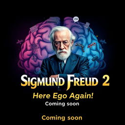 A creative and eye-catching poster for the movie "Sigmund Freud 2: Here Ego Again!"