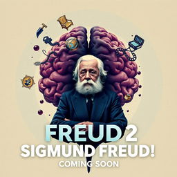 A creative and eye-catching poster for the movie "Sigmund Freud 2: Here Ego Again!"