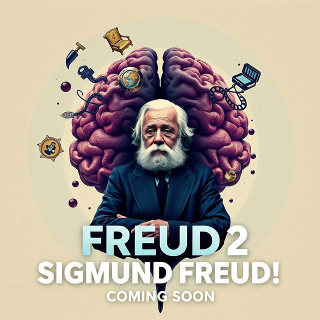 A creative and eye-catching poster for the movie "Sigmund Freud 2: Here Ego Again!"