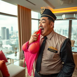 A funny scene featuring Lek, a bumbling but lovable security guard, in a luxurious Bangkok apartment