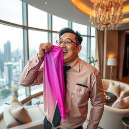 A funny scene featuring Lek, a bumbling but lovable security guard, in a luxurious Bangkok apartment