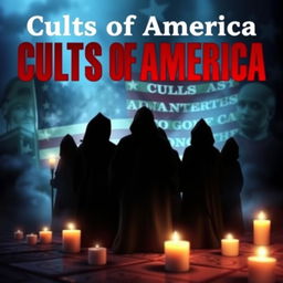 A captivating and thought-provoking book cover for "Cults of America