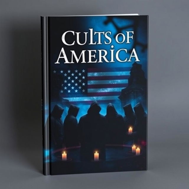 A captivating and thought-provoking book cover for "Cults of America