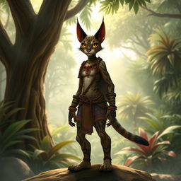 A majestic Tabaxi character, showcasing feline features such as sharp eyes and sleek fur