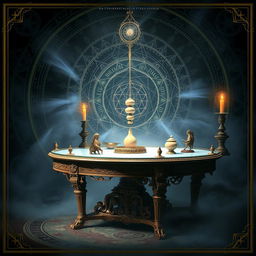 A mystical and spiritual artwork depicting the Radionics Table of Saint Germain