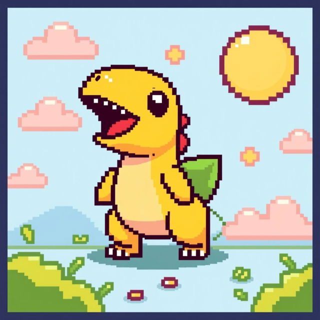 Pixel art illustration with a resolution of 4 by 5 pixels, using a simple and vibrant color palette to create a recognizable and charming micro-scale artwork, evoking the nostalgia of retro video games