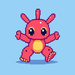 Pixel art illustration with a resolution of 4 by 5 pixels, using a simple and vibrant color palette to create a recognizable and charming micro-scale artwork, evoking the nostalgia of retro video games