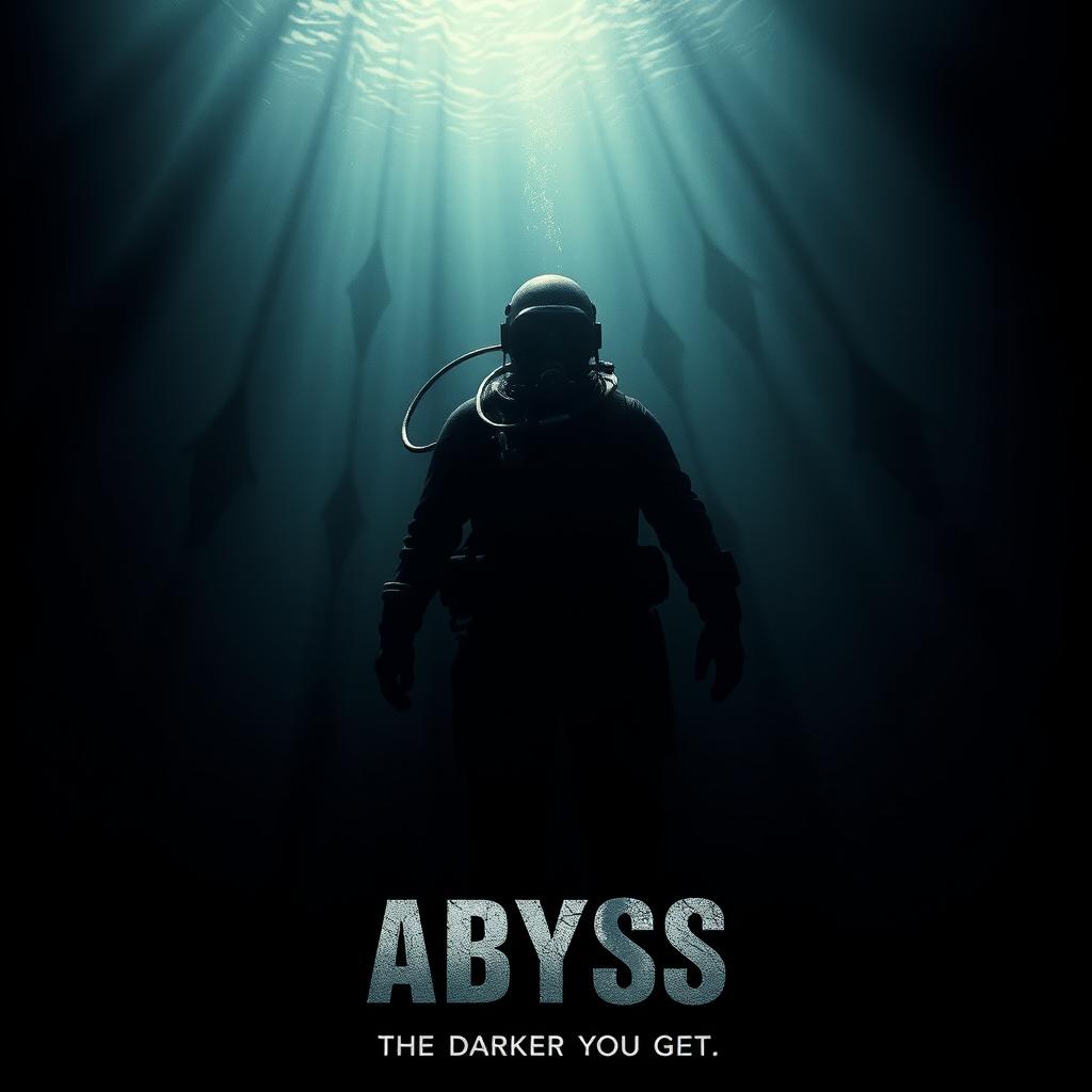 A dark and intense movie poster for a thriller film titled 'Abyss'