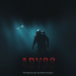 A dark and intense movie poster for a thriller film titled 'Abyss'