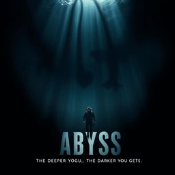 A dark and intense movie poster for a thriller film titled 'Abyss'