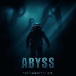 A dark and intense movie poster for a thriller film titled 'Abyss'