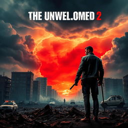 A dramatic poster for the apocalyptic movie titled "THE UNWELCOMED 2"