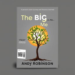 An impactful and thought-provoking book cover design for 'The Big C in Me' by Andy Robinson, reflecting a personal cancer journey and the lessons learned