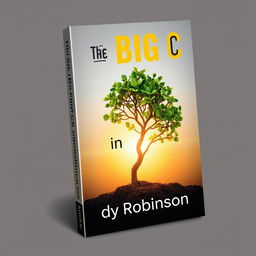 An impactful and thought-provoking book cover design for 'The Big C in Me' by Andy Robinson, reflecting a personal cancer journey and the lessons learned