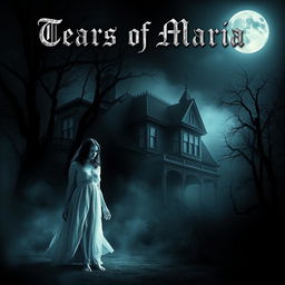 A spooky and atmospheric poster for a paranormal horror movie titled 'Tears of Maria'