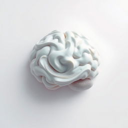 A surreal and abstract rendition of a brain being transformed into yogurt, symbolizing the blending of thoughts and nourishment