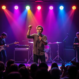 A captivating and energetic band performance preparing to cover the iconic song 'Stand by Me'