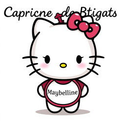 A digital artwork featuring the character Hello Kitty as a whimsical creation called 'Capricho de Bigotes'
